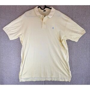 Vintage Polo Ralph Lauren Men Polo Shirt LargeMade In USA Yellow 90's